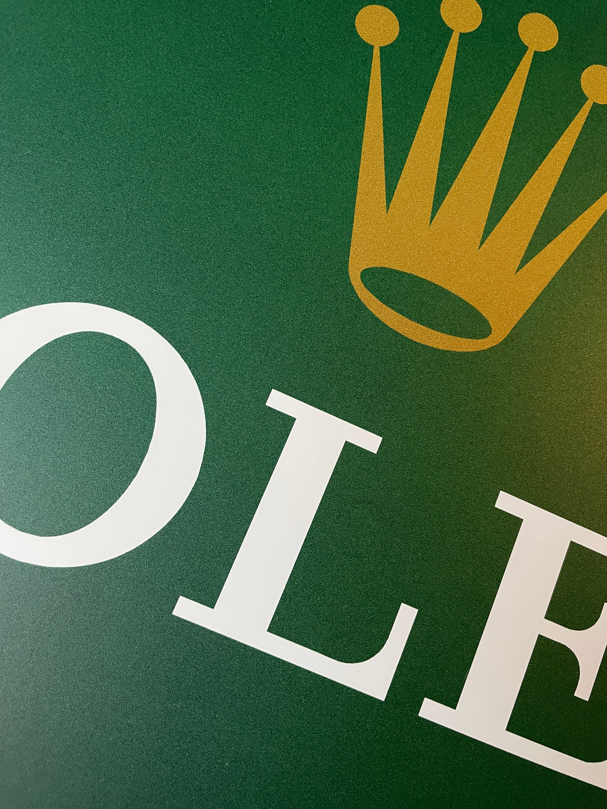 Reclamebord Rolex strak logo groen, aluminium, 40x57 cm