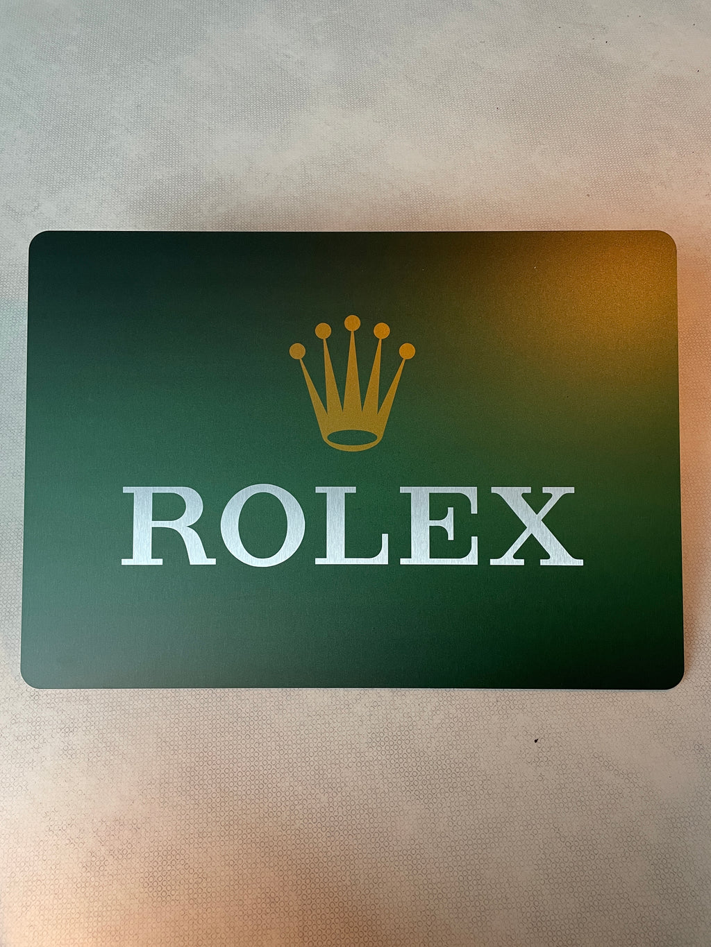 Reclamebord Rolex strak logo groen, aluminium, 40x57 cm