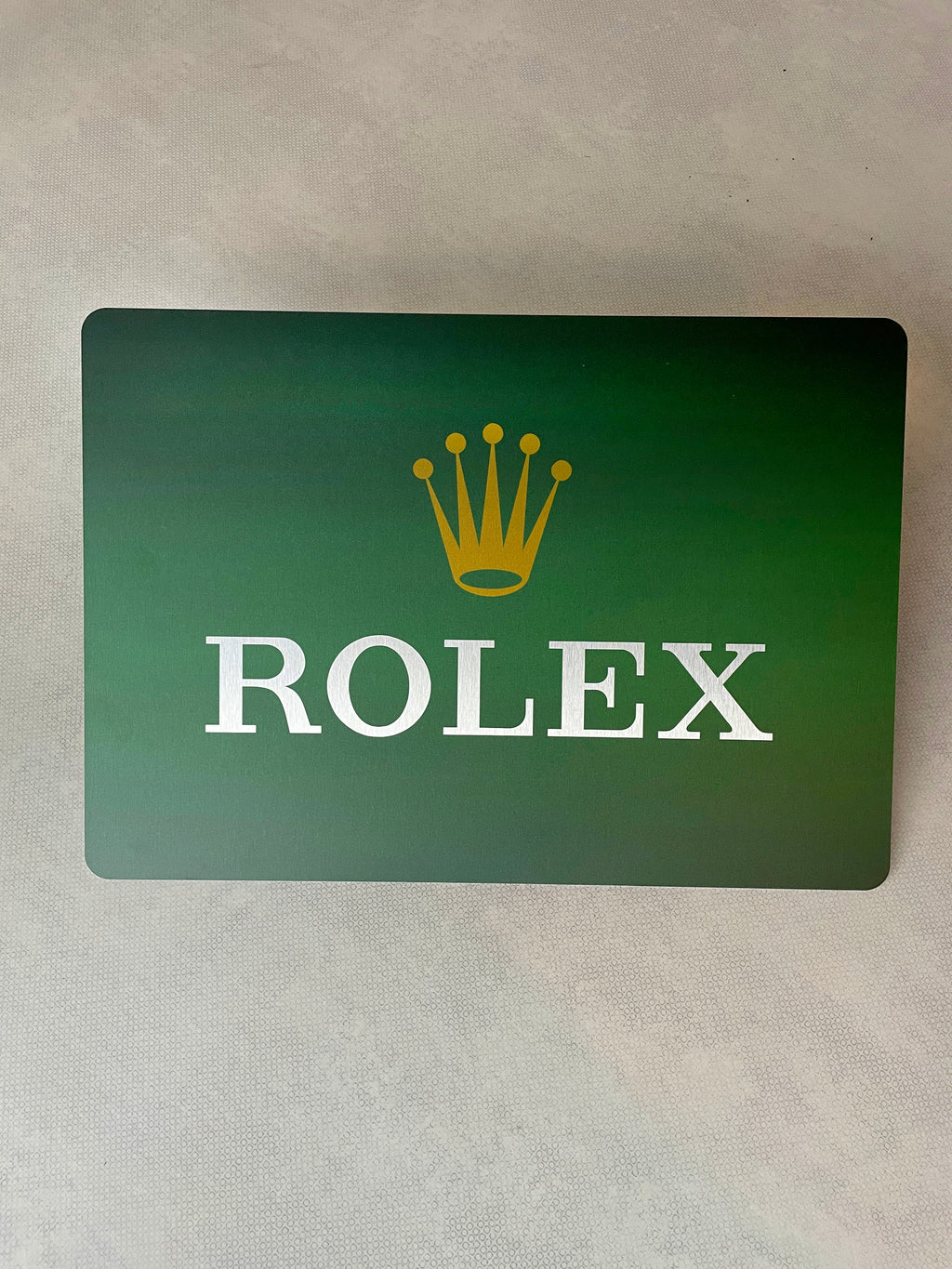 Reclamebord Rolex strak logo groen, aluminium, 40x57 cm