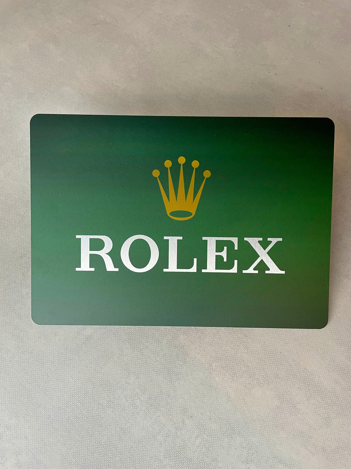Reclamebord Rolex strak logo groen, aluminium, 40x57 cm