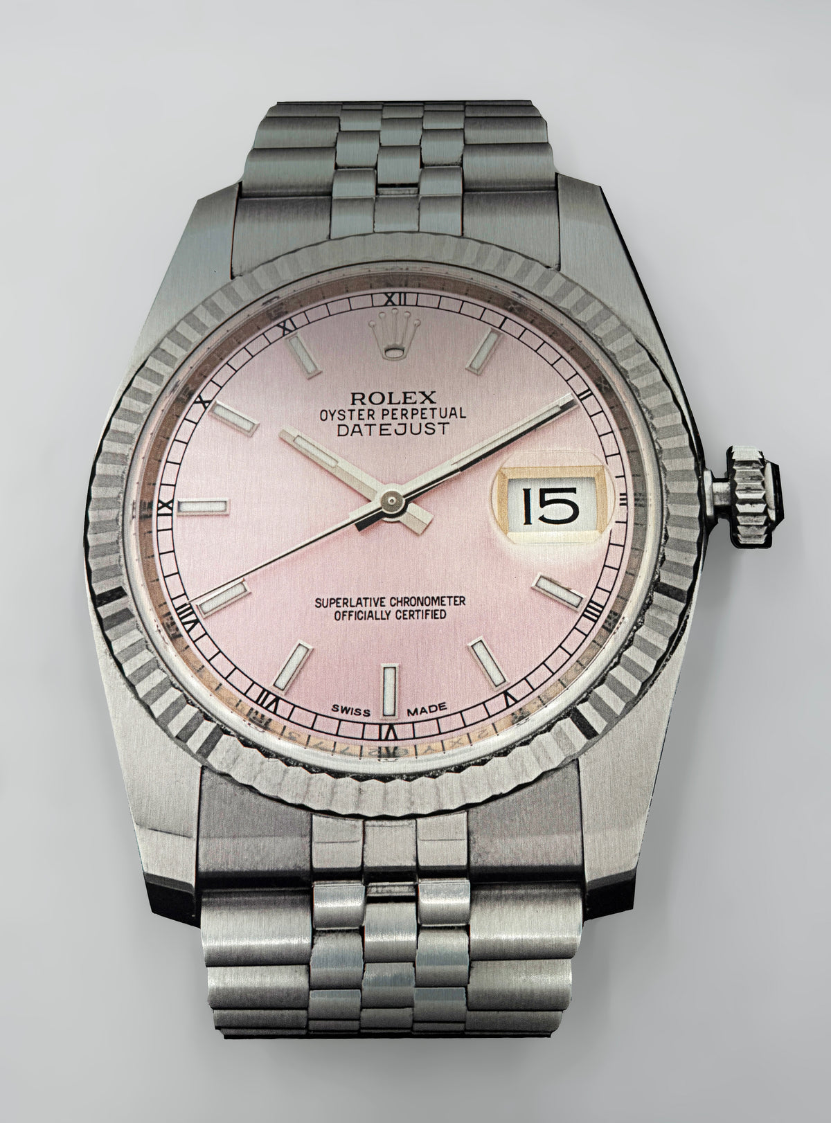 Reclamebord Rolex horloge, aluminium, 40x57 cm