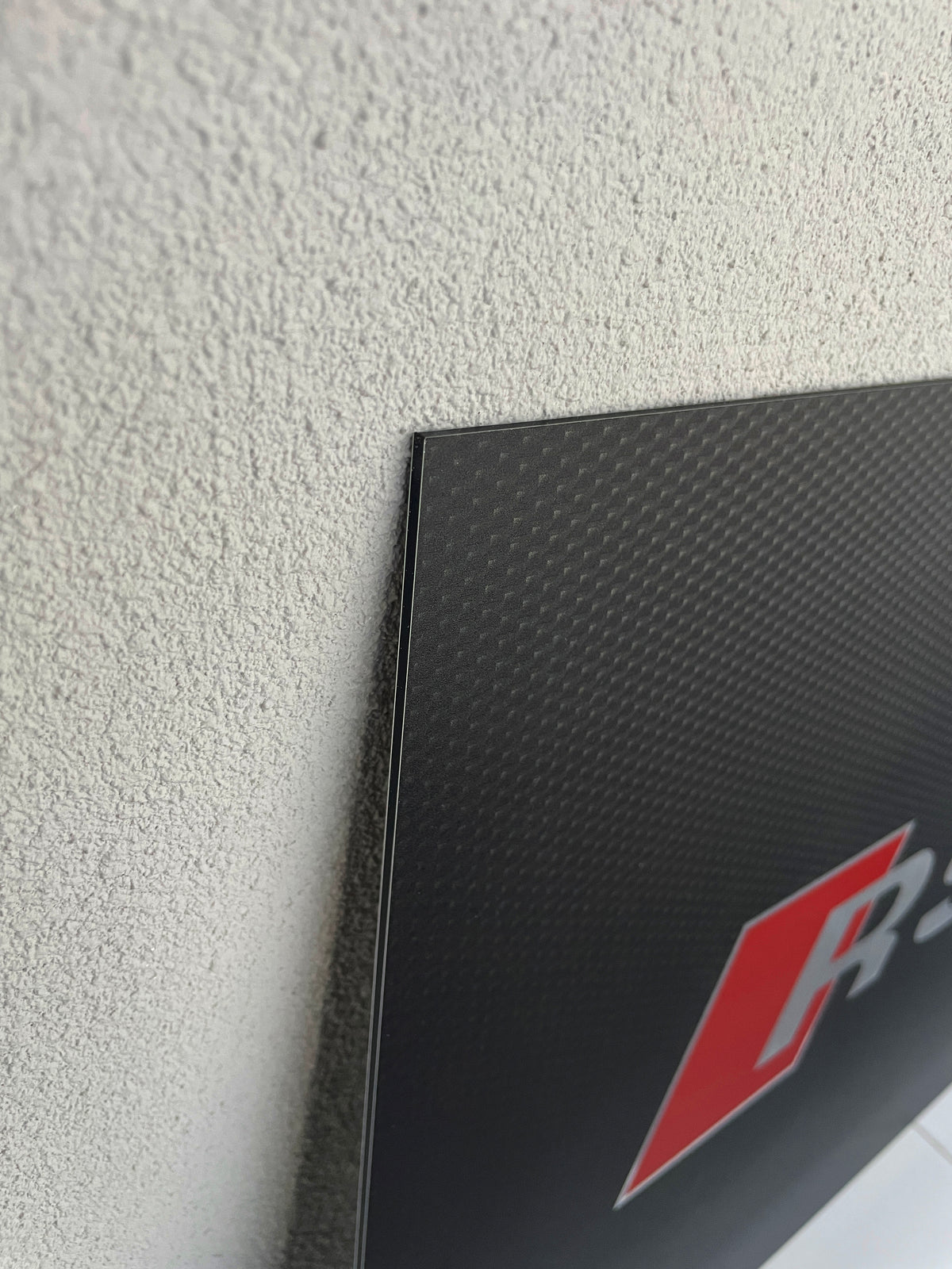 Reclamebord Audi RS6 logo embleem, groot 40x57cm aluminium