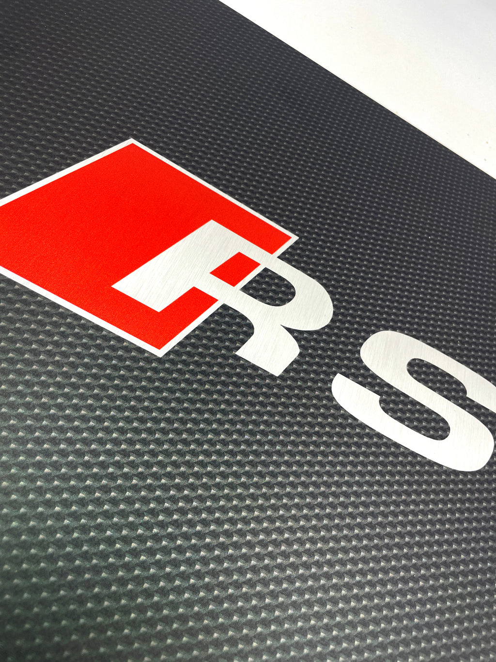 Reclamebord Audi RS4 logo embleem, groot 40x57cm aluminium