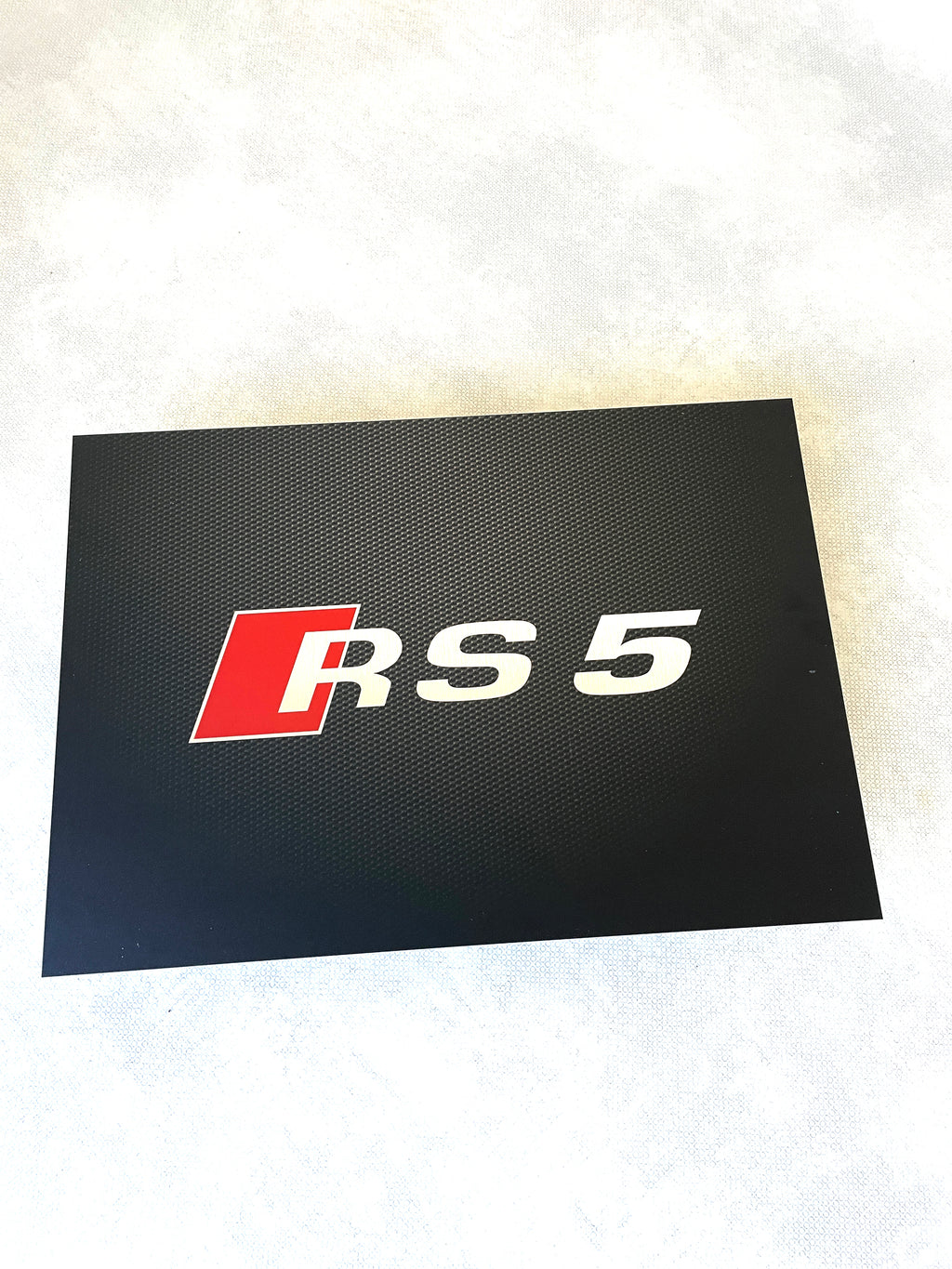 Reclamebord Audi RS5 logo embleem, groot 40x57cm aluminium