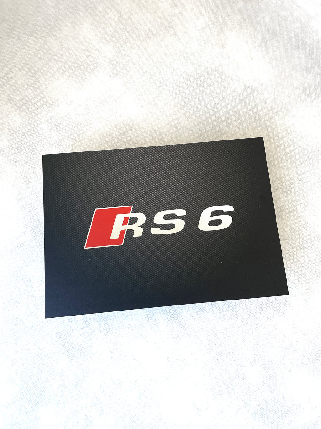 Reclamebord Audi RS6 logo embleem, groot 40x57cm aluminium