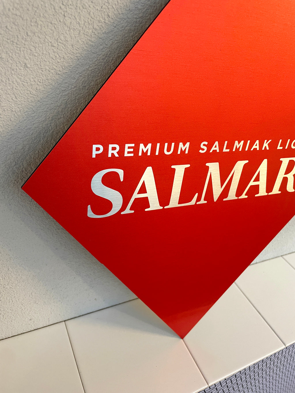 Reclamebord Salmari Salmiak Likeur logo, aluminium, 40x52 cm