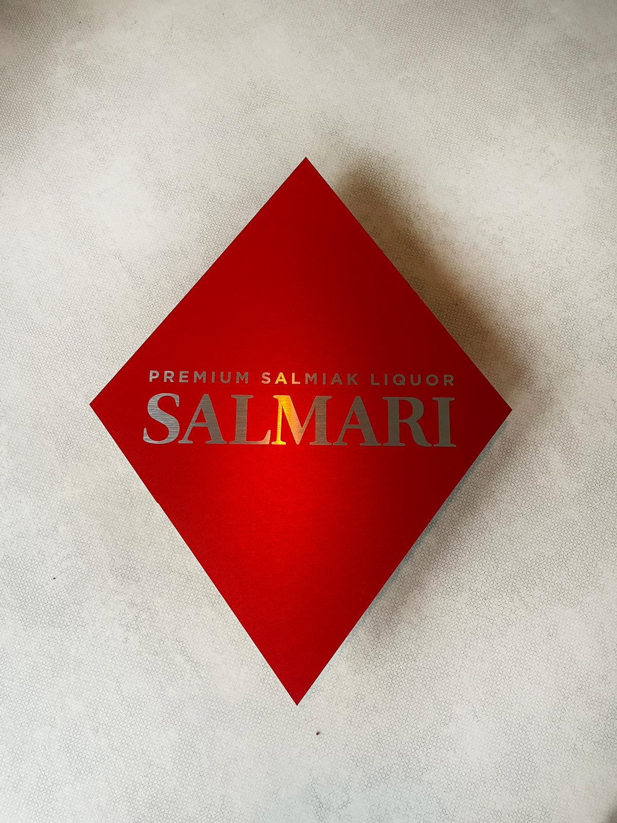 Reclamebord Salmari Salmiak Likeur logo, aluminium, 40x52 cm