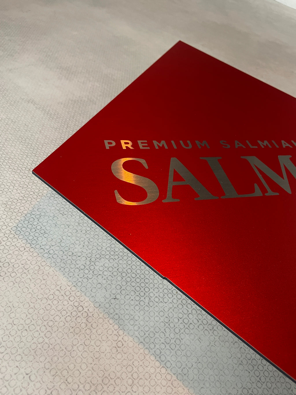 Reclamebord Salmari Salmiak Likeur logo, aluminium, 40x52 cm