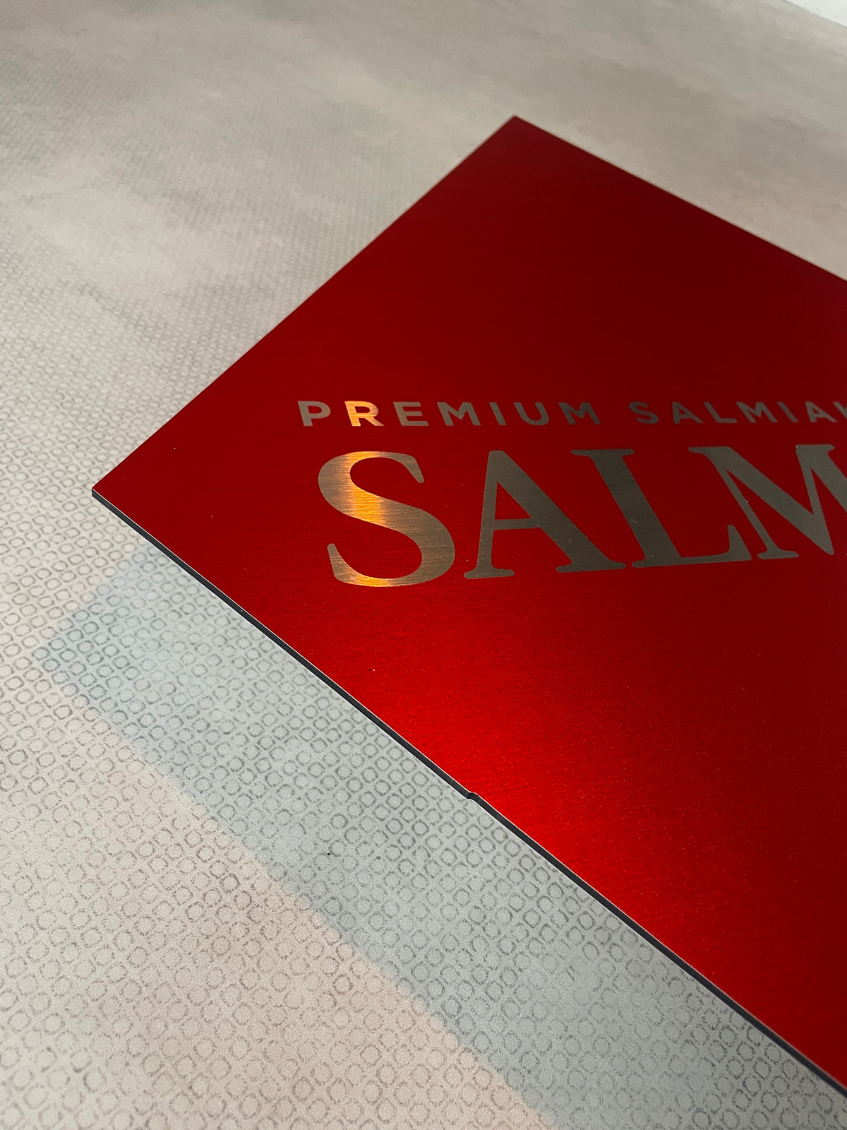 Reclamebord Salmari Salmiak Likeur logo, aluminium, 40x52 cm