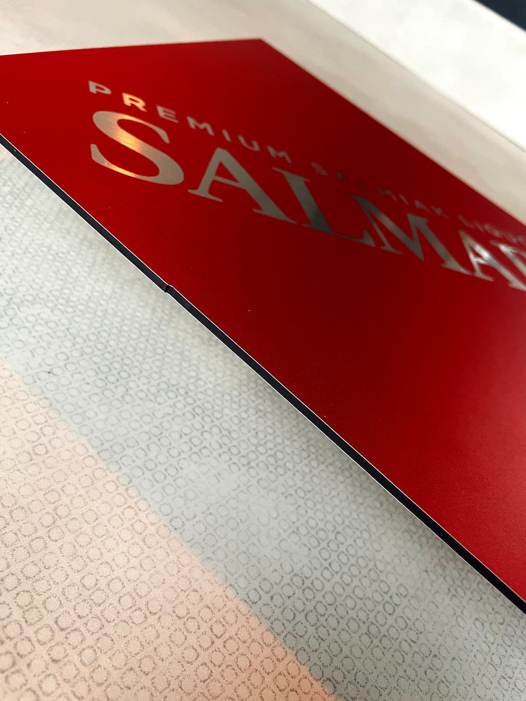Reclamebord Salmari Salmiak Likeur logo, aluminium, 40x52 cm