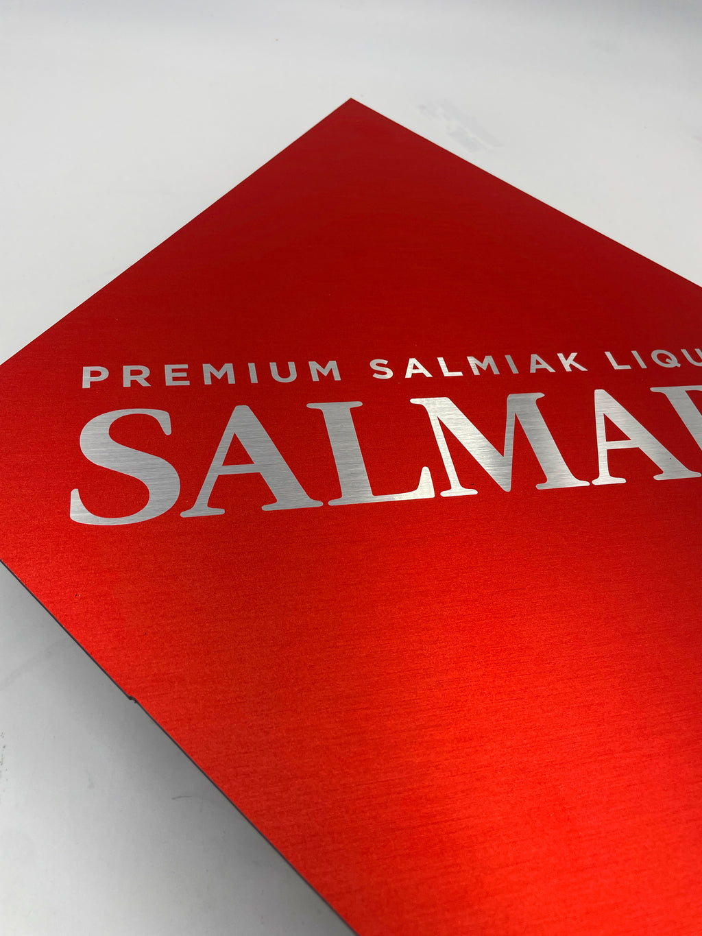 Reclamebord Salmari Salmiak Likeur logo, aluminium, 40x52 cm