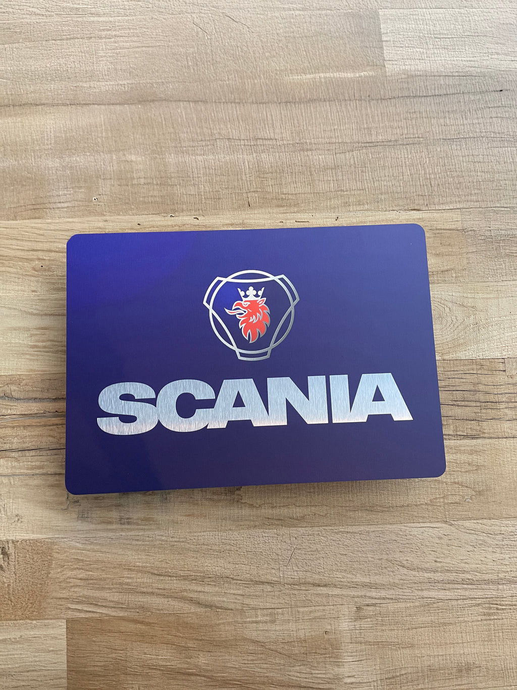 Reclamebord Scania vrachtwagen logo embleem, alu, 40x57cm