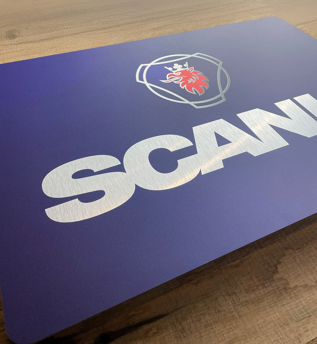 Reclamebord Scania vrachtwagen logo embleem, alu, 40x57cm