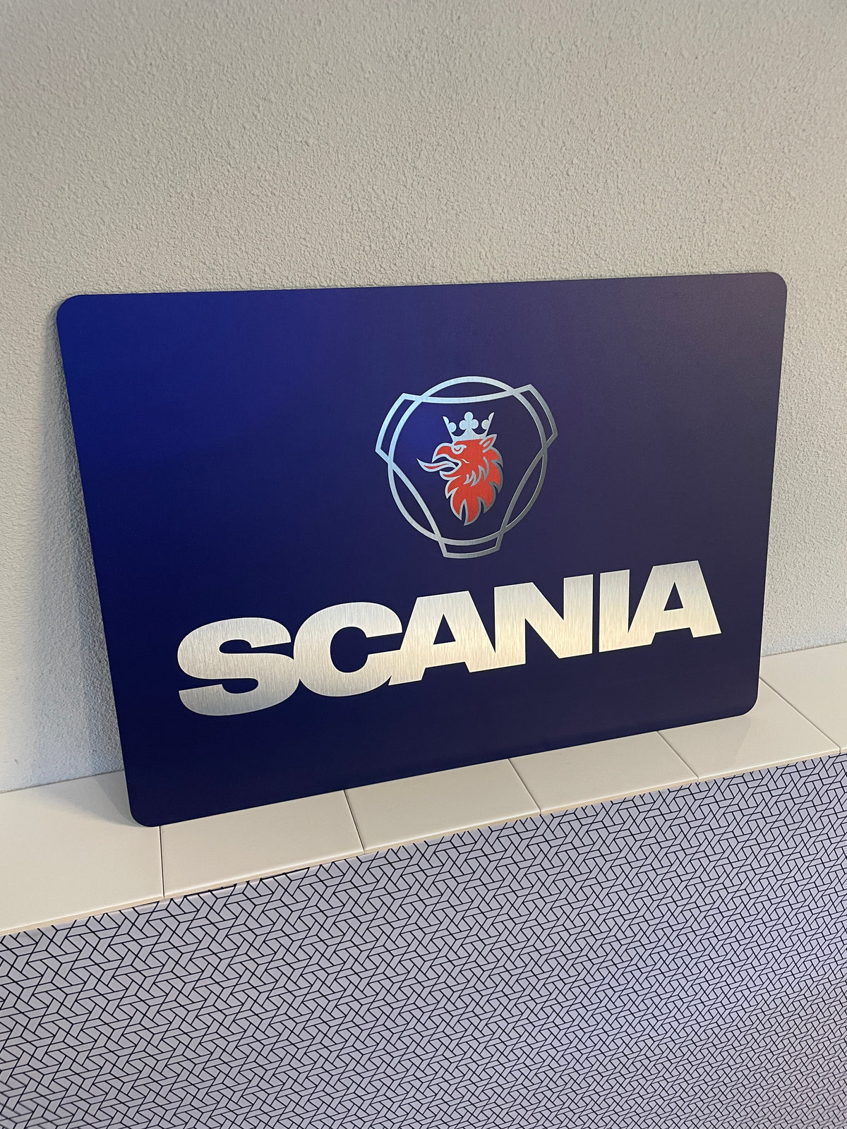 Reclamebord Scania vrachtwagen logo embleem, alu, 40x57cm