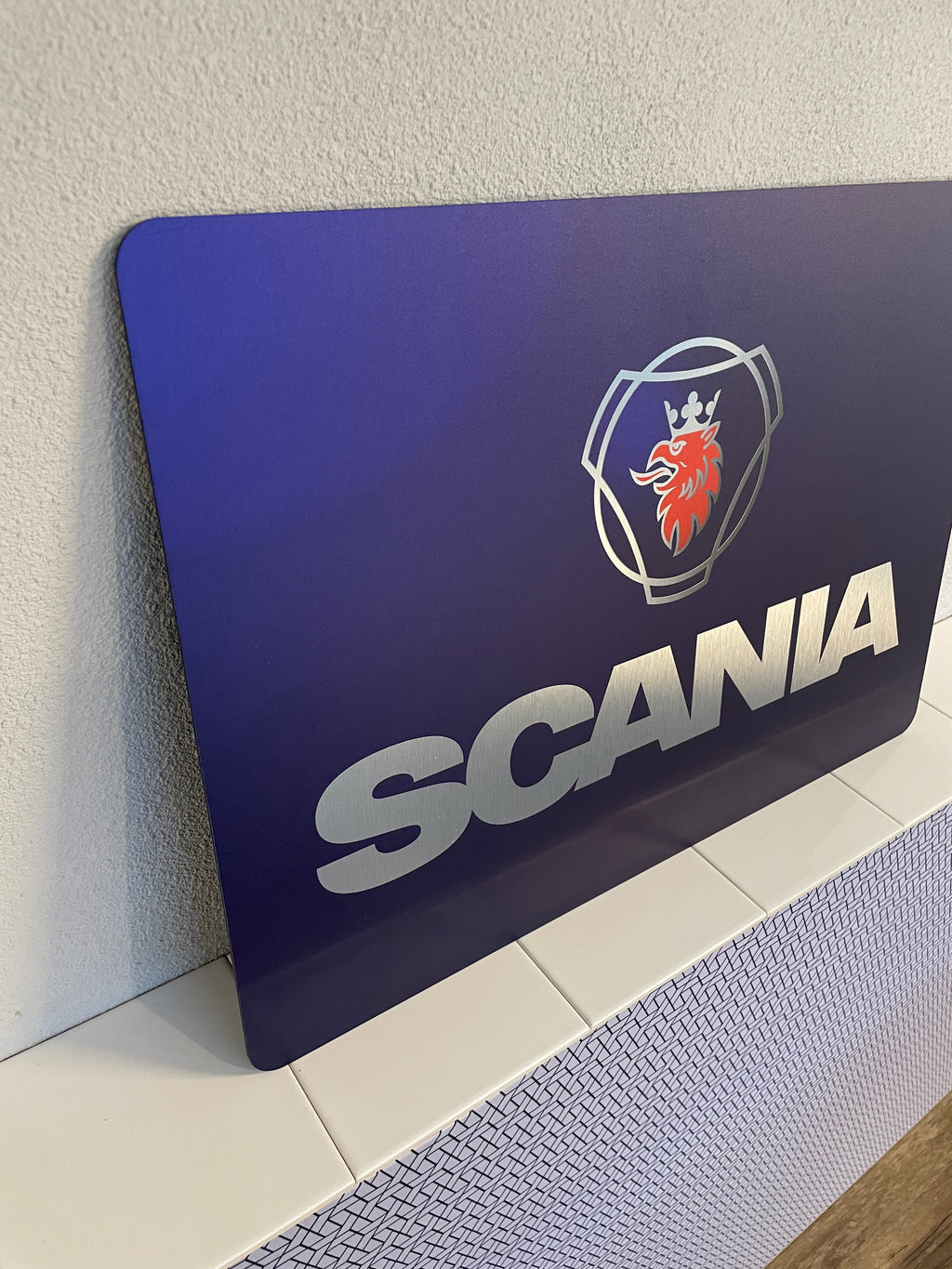 Reclamebord Scania vrachtwagen logo embleem, alu, 40x57cm