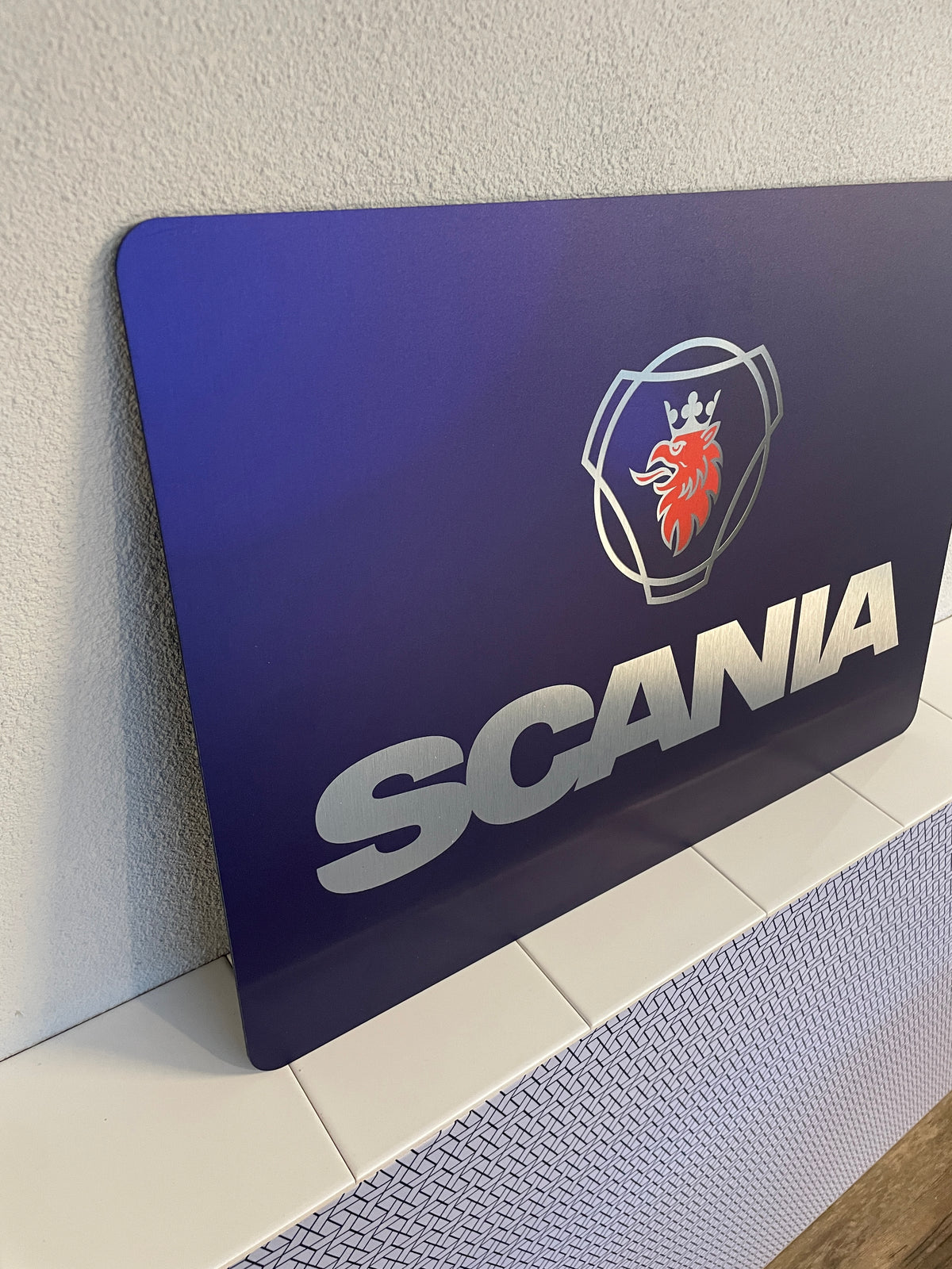 Reclamebord Scania vrachtwagen logo embleem, alu, 40x57cm