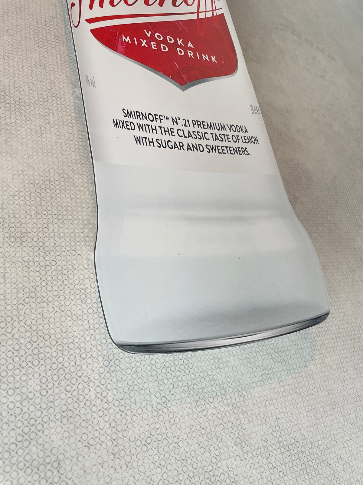 Reclamebord Smirnoff Ice Vodka fles groot, 17x70cm hoog, alu