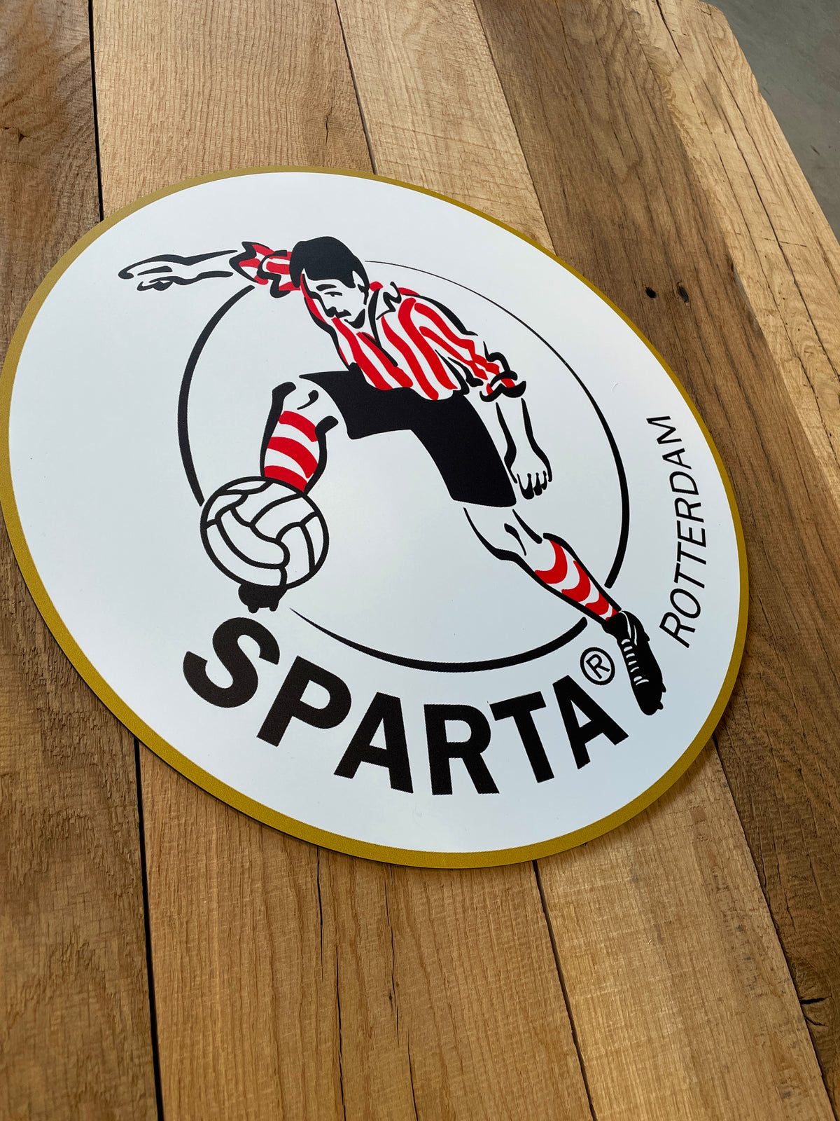 Reclamebord Sparta Rotterdam voetbalclub, aluminium, 40x40cm
