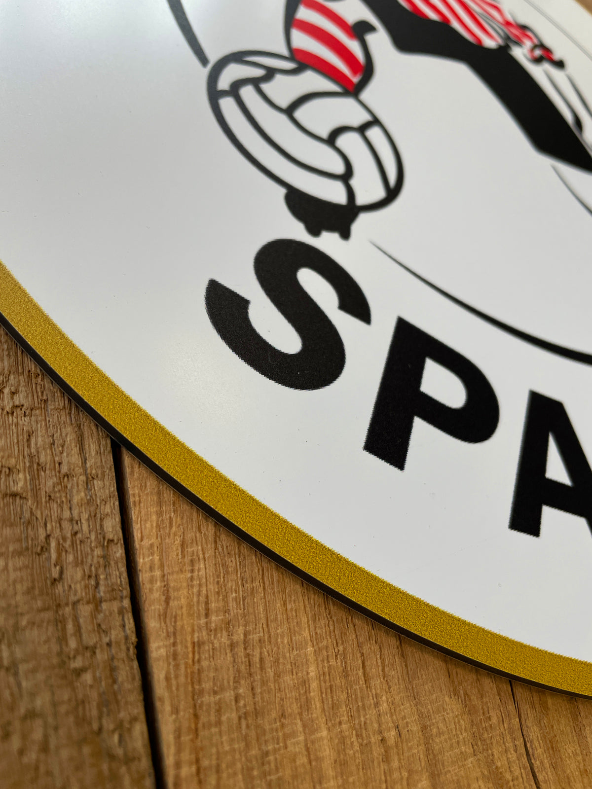 Reclamebord Sparta Rotterdam voetbalclub, aluminium, 40x40cm