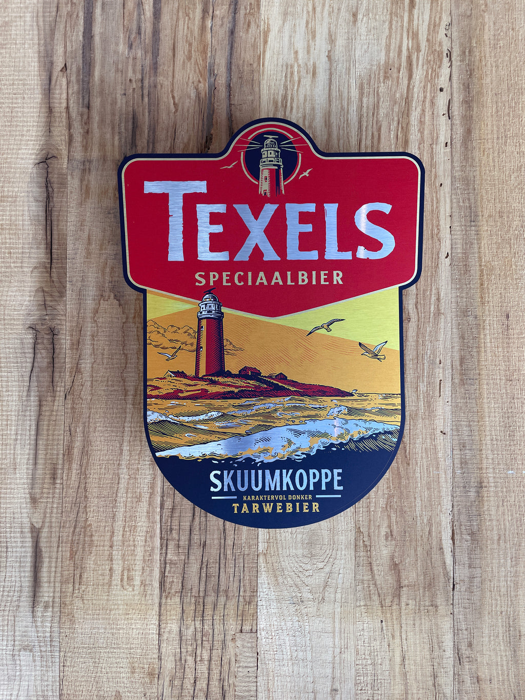 Reclamebord Texels Speciaalbier Skuumkoppe, alu 40x52cm