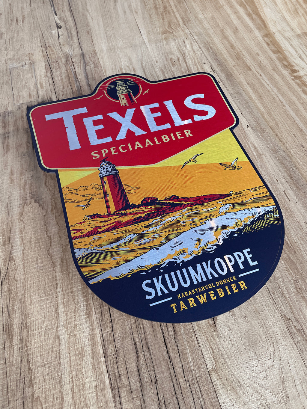 Reclamebord Texels Speciaalbier Skuumkoppe, alu 40x52cm