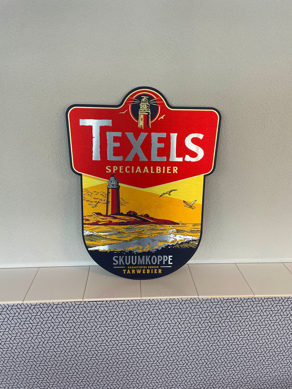 Reclamebord Texels Speciaalbier Skuumkoppe, alu 40x52cm