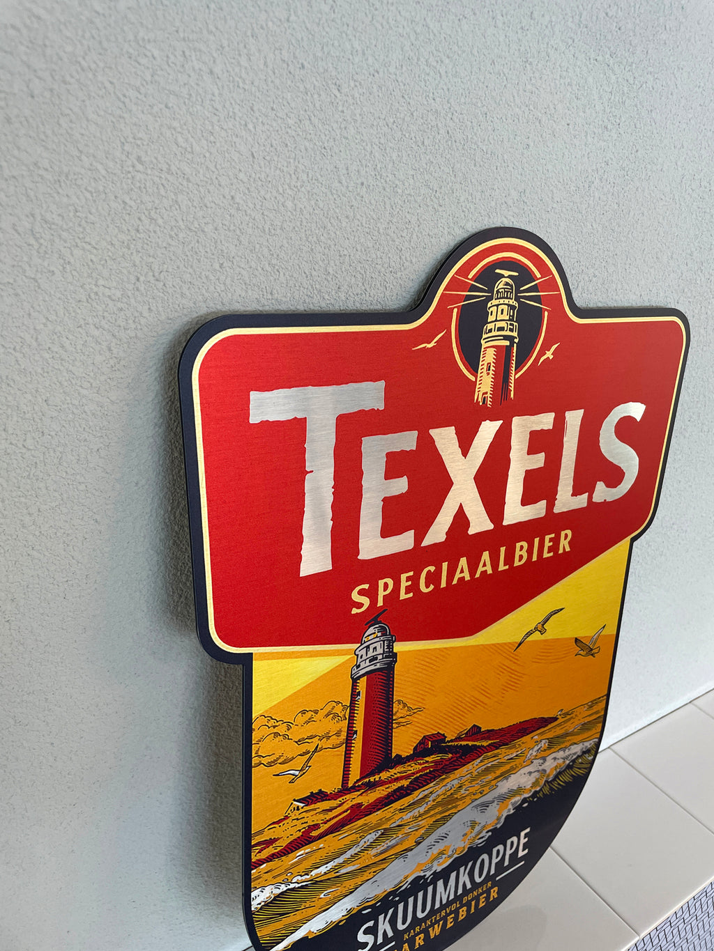 Reclamebord Texels Speciaalbier Skuumkoppe, alu 40x52cm
