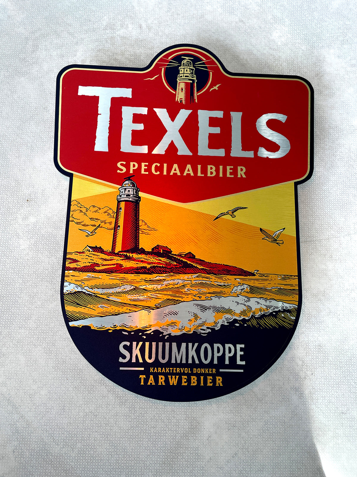 Reclamebord Texels Speciaalbier Skuumkoppe, alu 40x52cm