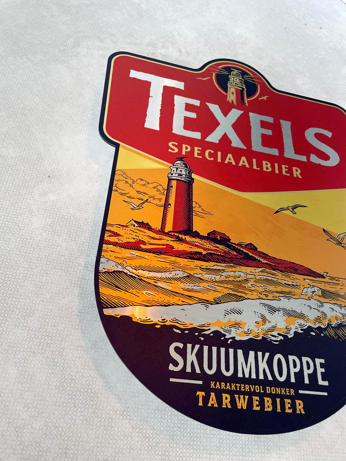 Reclamebord Texels Speciaalbier Skuumkoppe, alu 40x52cm