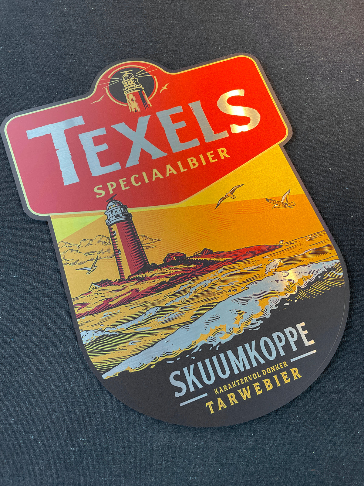 Reclamebord Texels Speciaalbier Skuumkoppe, alu 40x52cm