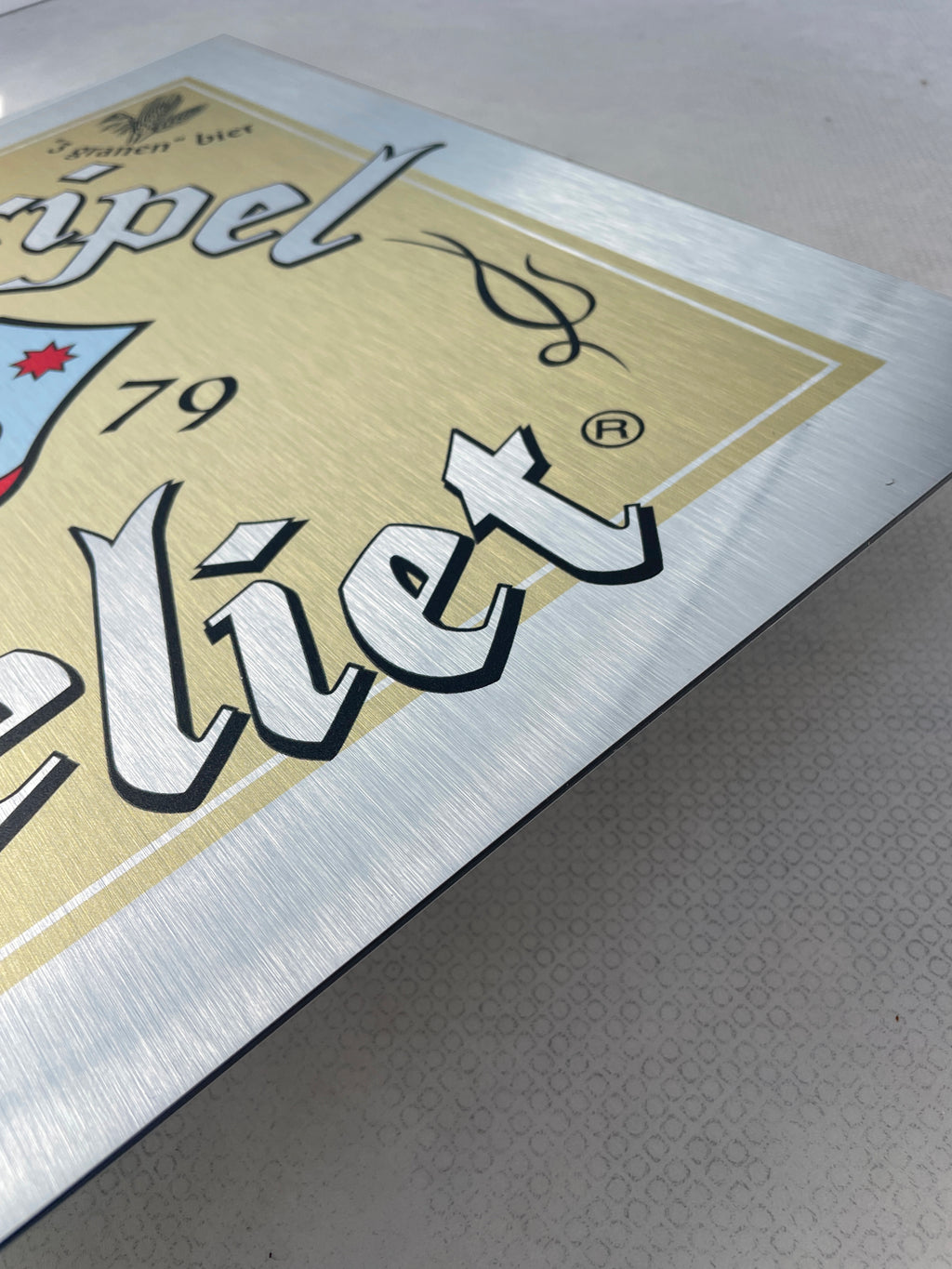 Reclamebord Tripel Karmeliet logo aluminium, 40x40 cm