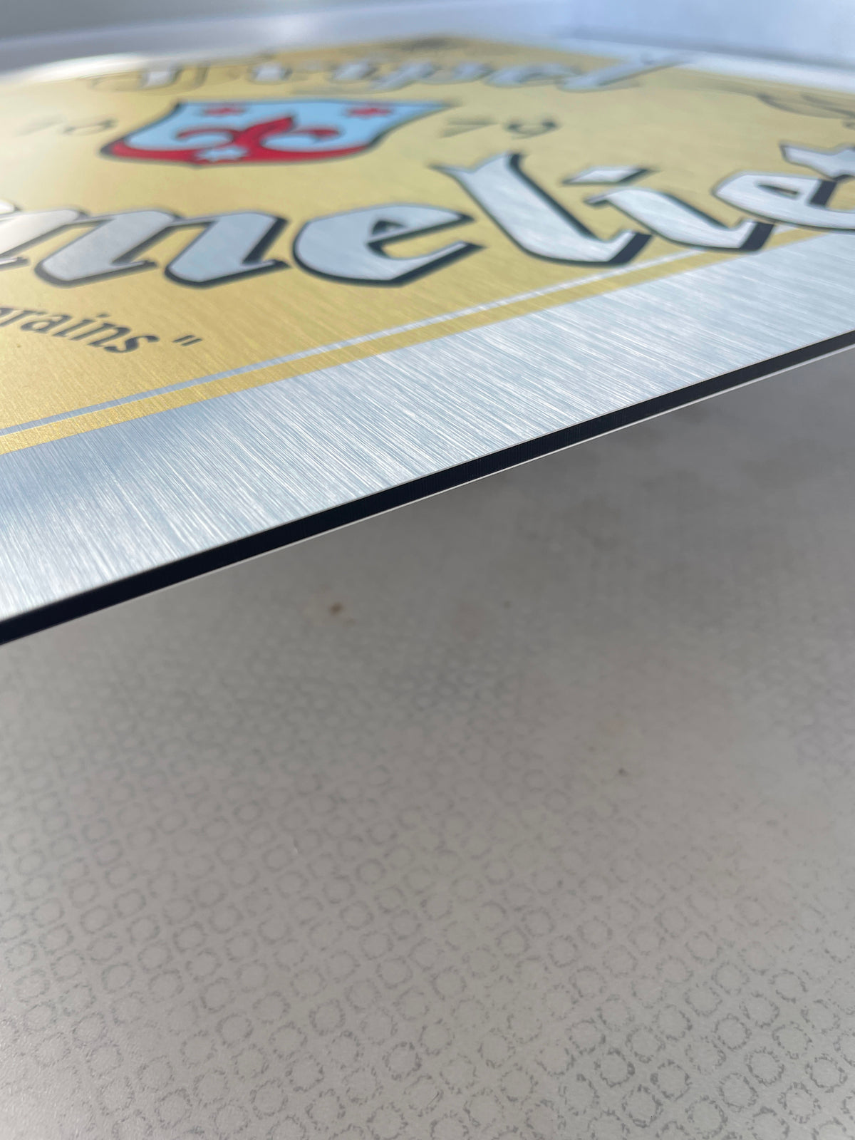 Reclamebord Tripel Karmeliet logo aluminium, 40x40 cm
