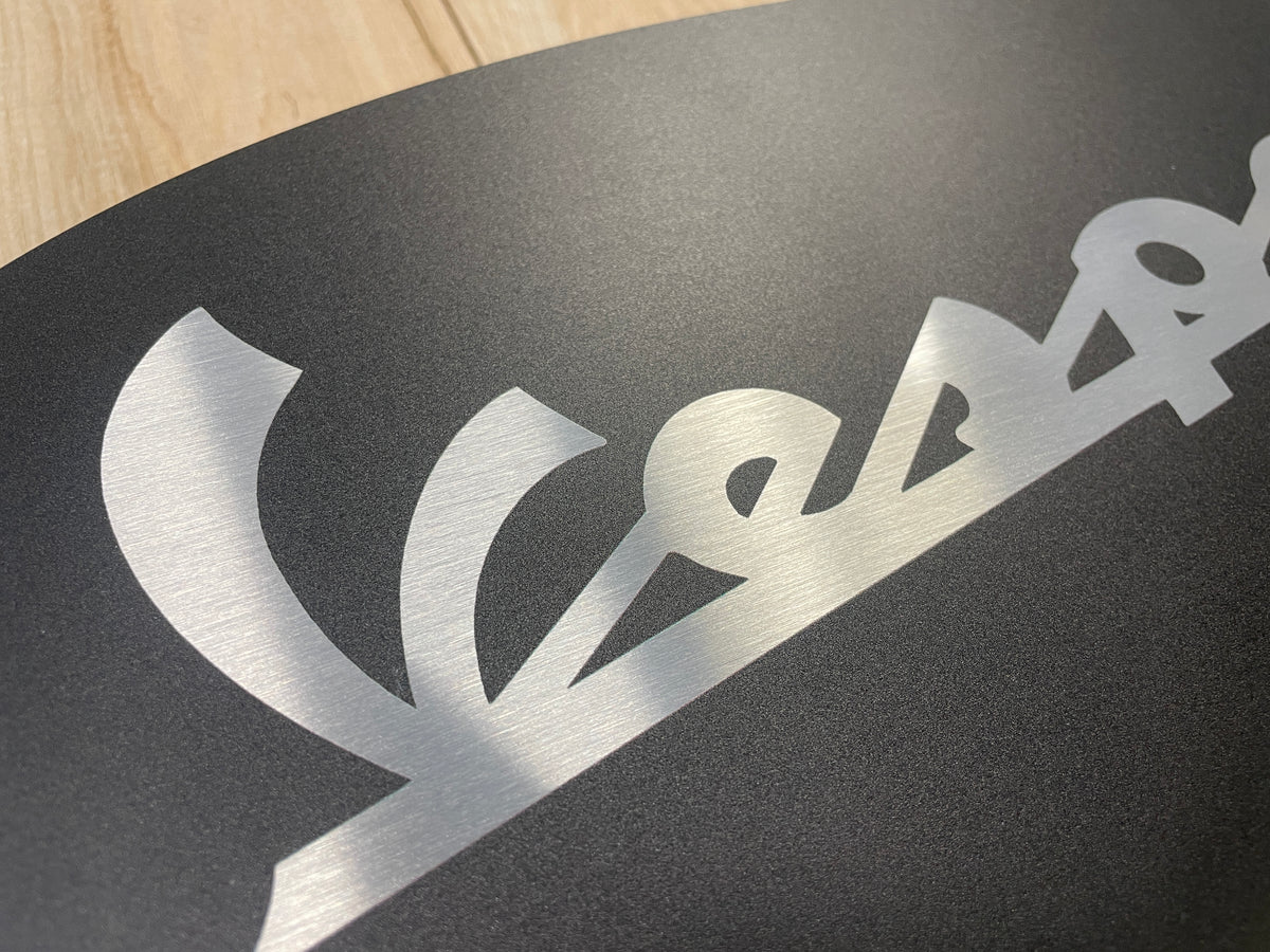 Reclamebord Vespa logo, aluminium, afmeting 40x20 cm