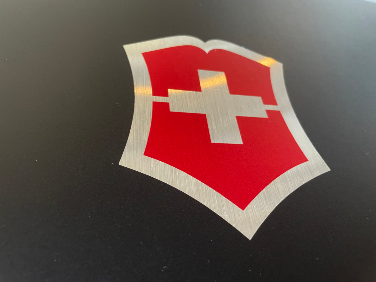 Reclamebord Victorinox zakmes glans logo, aluminium, 40x57cm