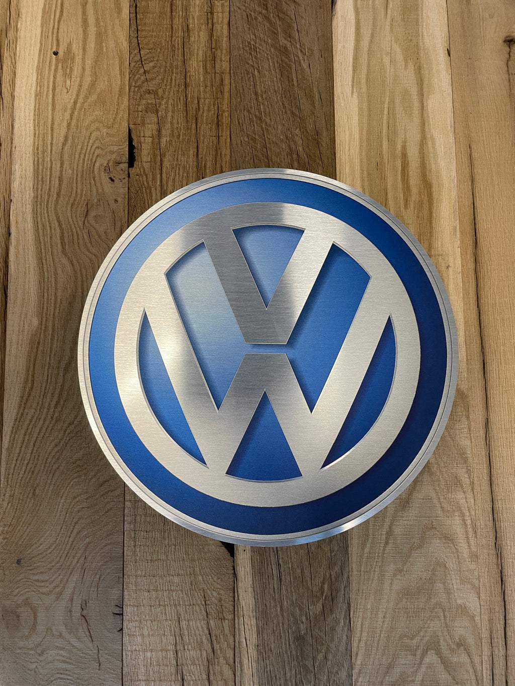 Reclamebord Volkswagen rond logo embleem, aluminium, 40x40cm