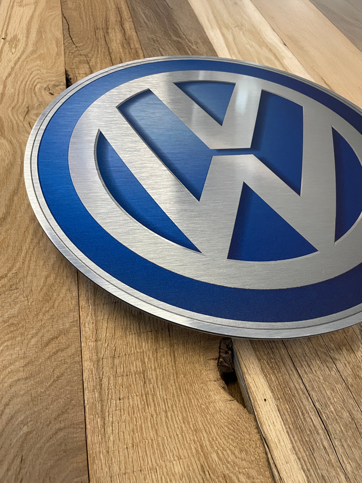 Reclamebord Volkswagen rond logo embleem, aluminium, 40x40cm