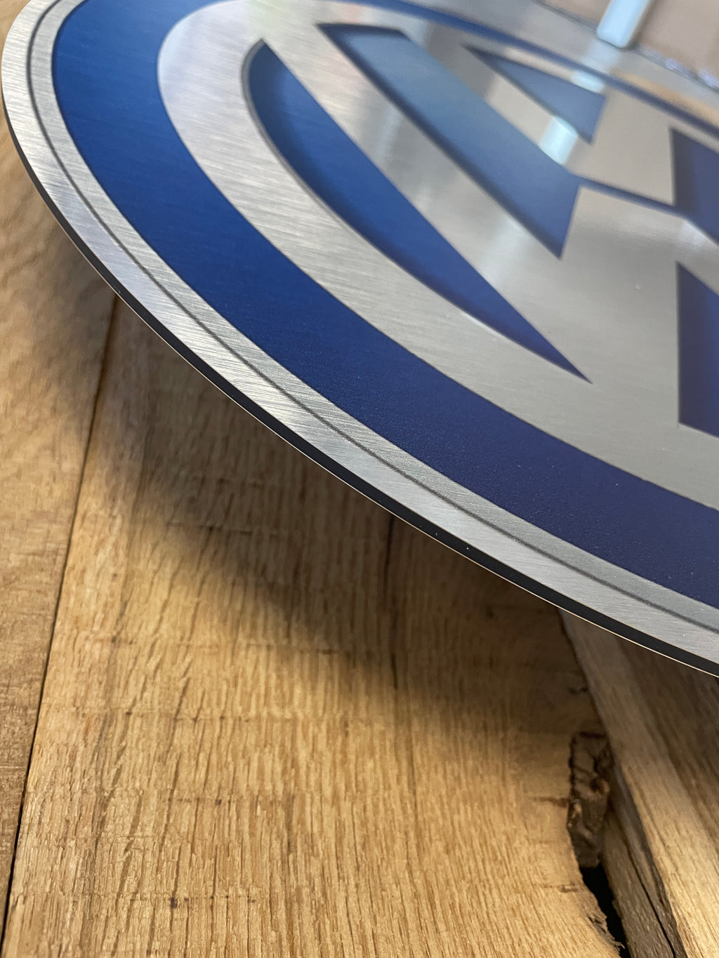 Reclamebord Volkswagen rond logo embleem, aluminium, 40x40cm