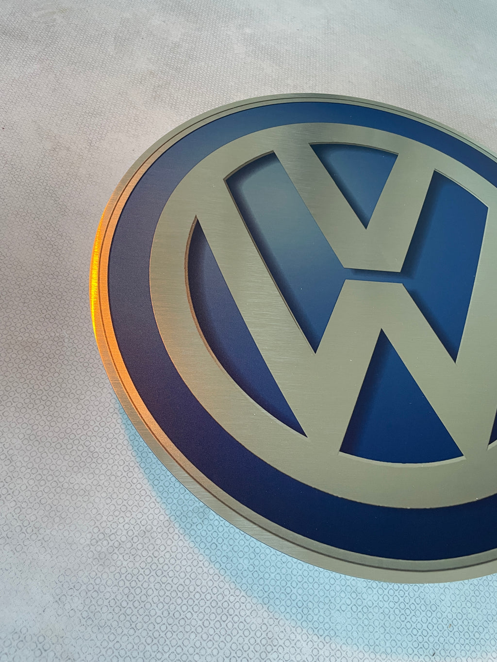 Reclamebord Volkswagen rond logo embleem, aluminium, 40x40cm
