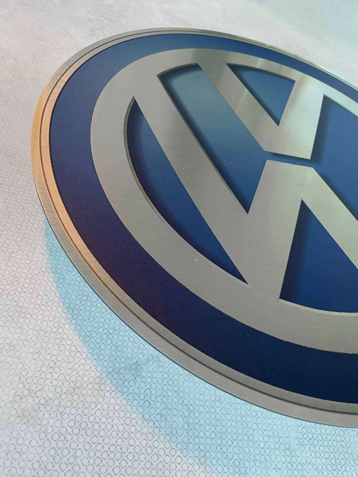 Reclamebord Volkswagen rond logo embleem, aluminium, 40x40cm