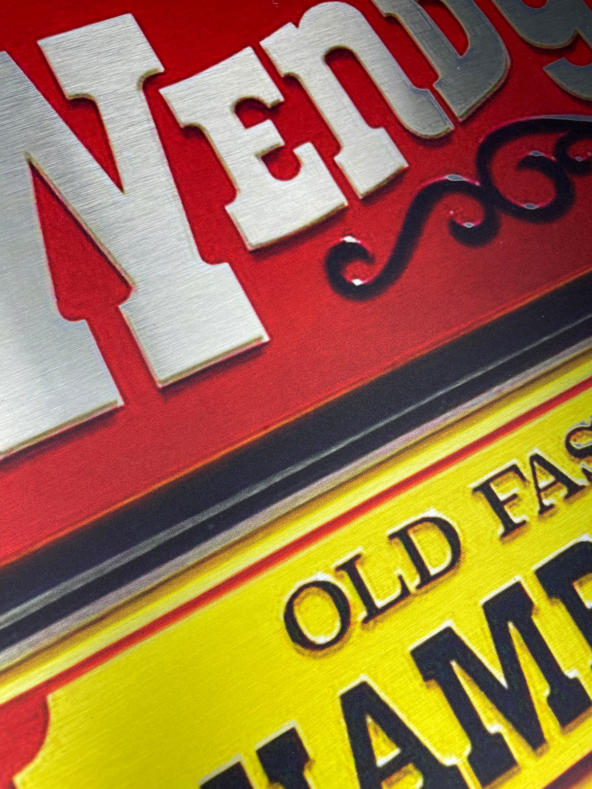 Reclamebord Wendy's Hamburgers logo, aluminium, 40x57 cm