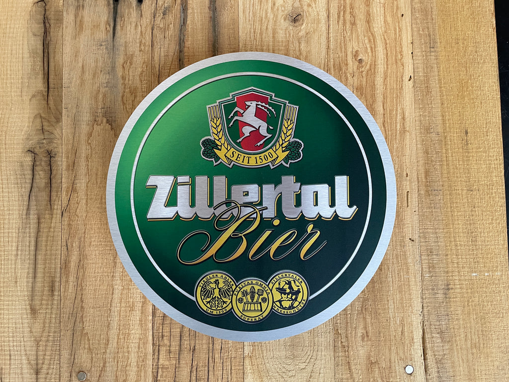 Reclamebord Zillertal bier logo, aluminium, 40x40cm