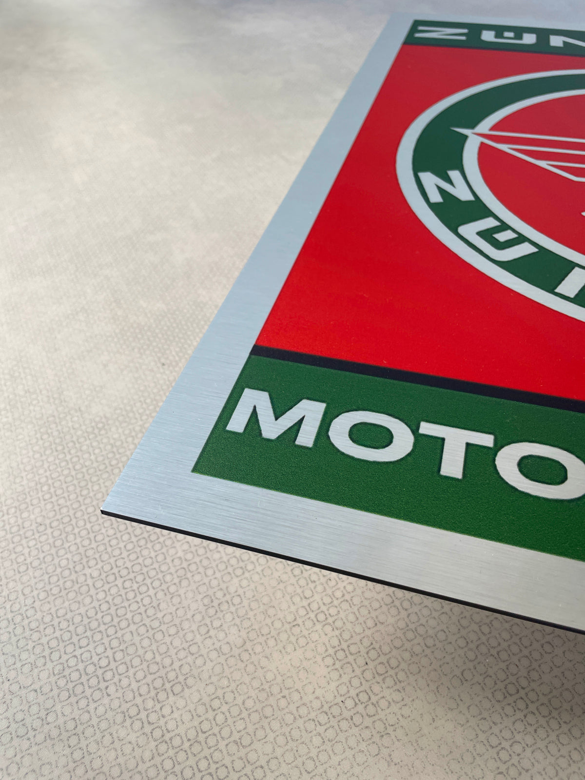 Reclamebord Zündapp motor-service logo, aluminium, 40x52 cm