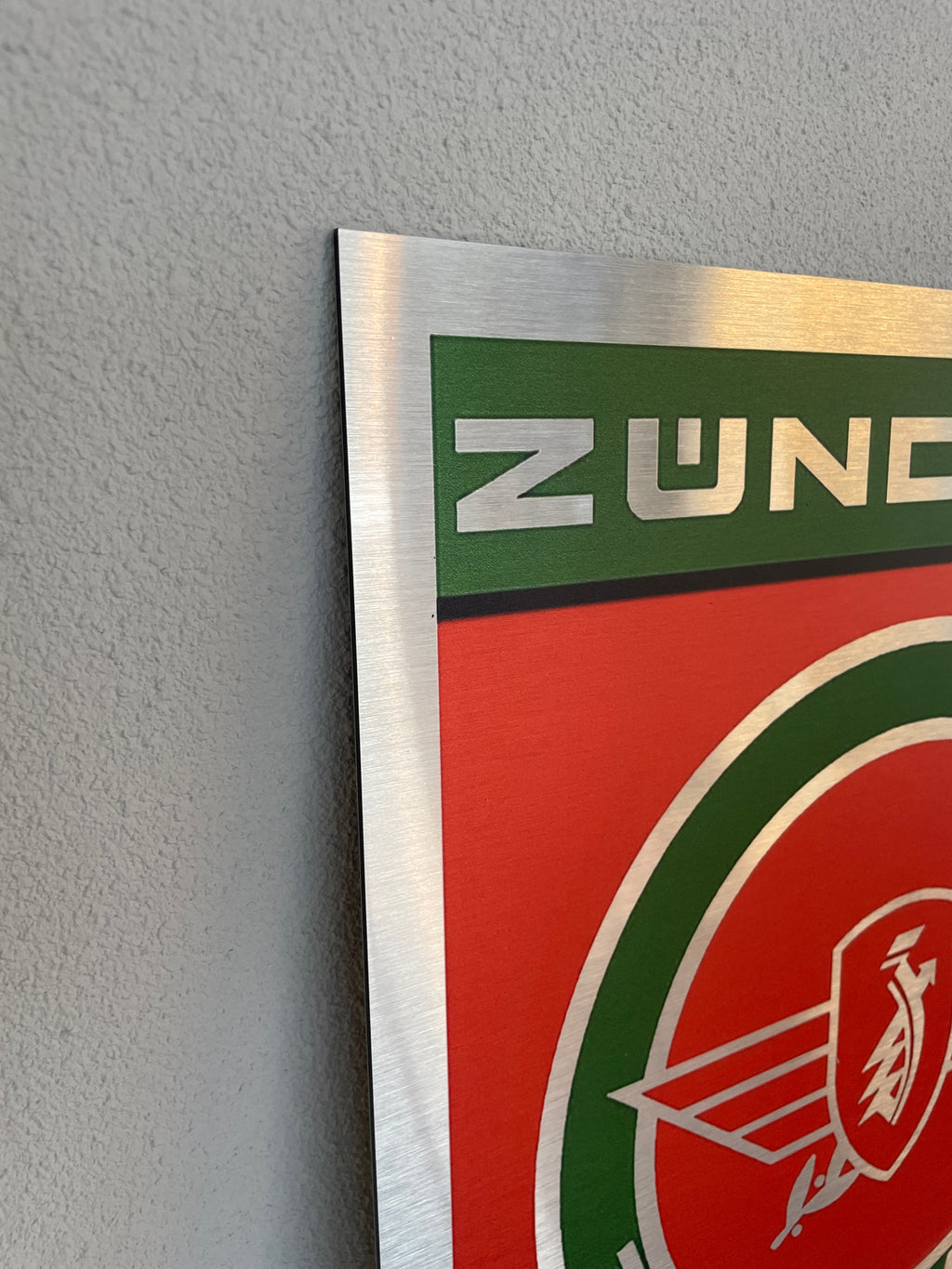 Reclamebord Zündapp motor-service logo, aluminium, 40x52 cm