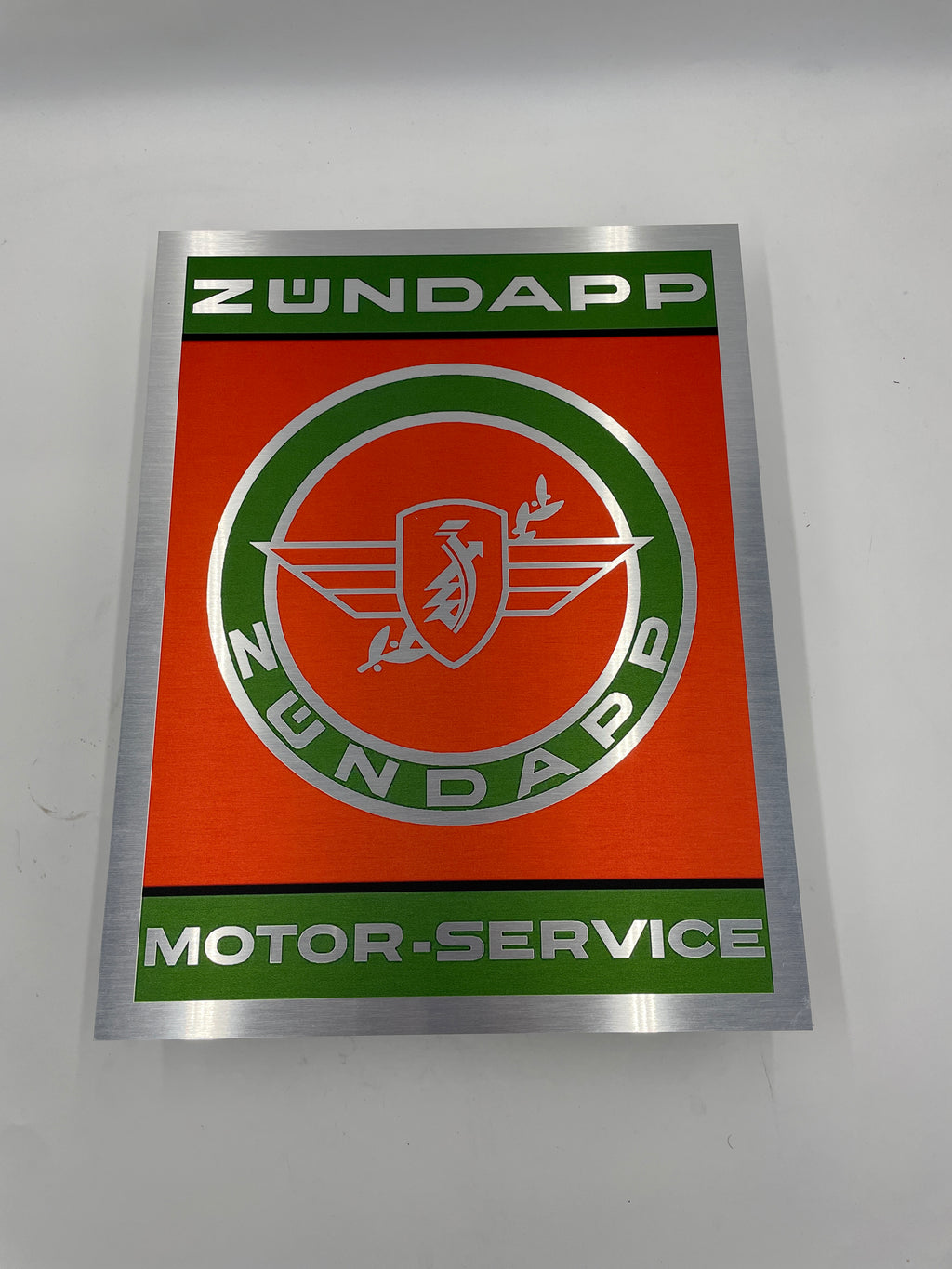 Reclamebord Zündapp motor-service logo, aluminium, 40x52 cm