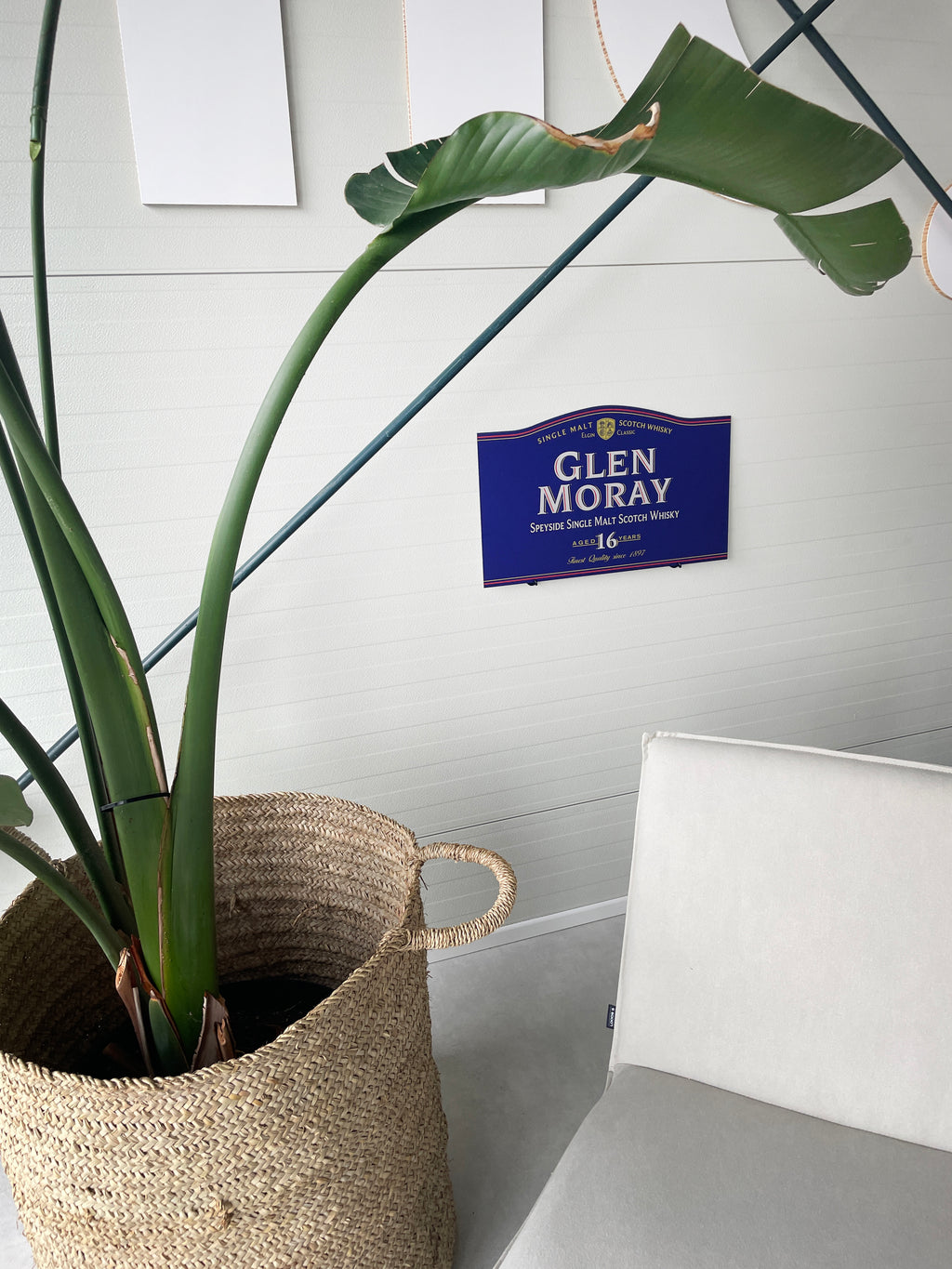 Reclamebord Glen Moray logo whisky, whiskey, 40x57cm alu