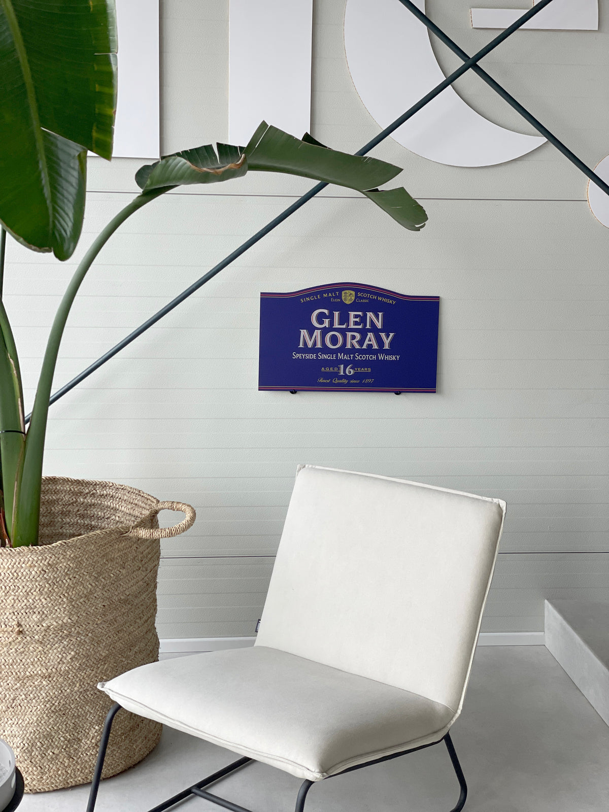 Reclamebord Glen Moray logo whisky, whiskey, 40x57cm alu