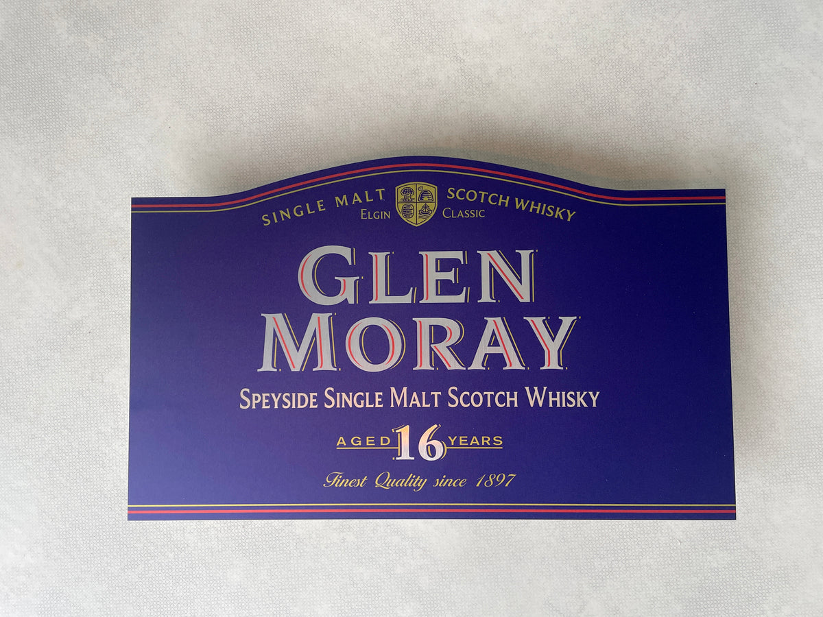 Reclamebord Glen Moray logo whisky, whiskey, 40x57cm alu
