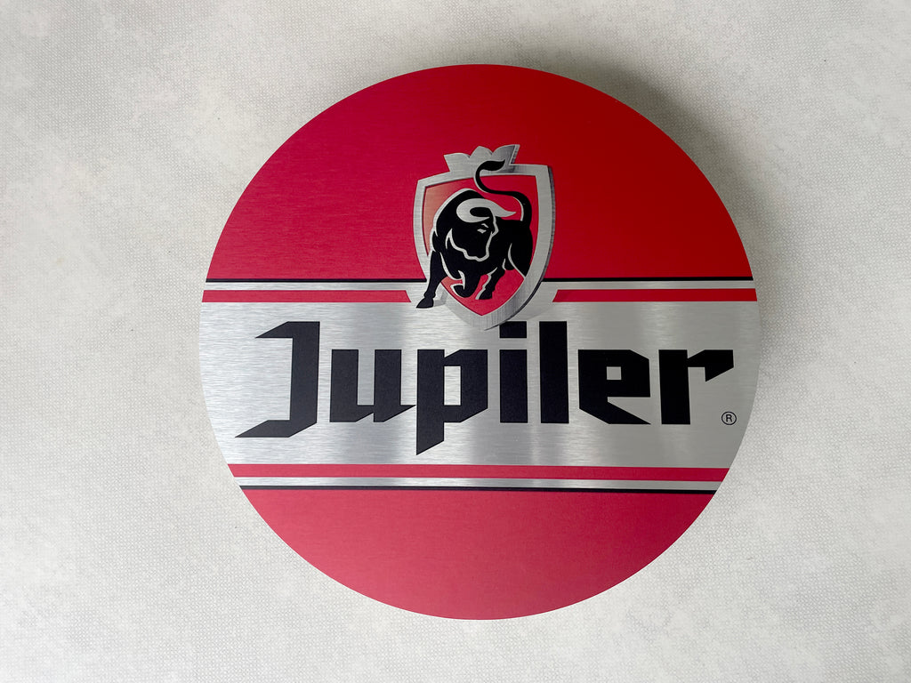 Reclamebord Jupiler bier logo reclame bord, alu 40x40 cm