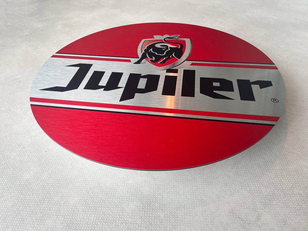 Reclamebord Jupiler bier logo reclame bord, alu 40x40 cm