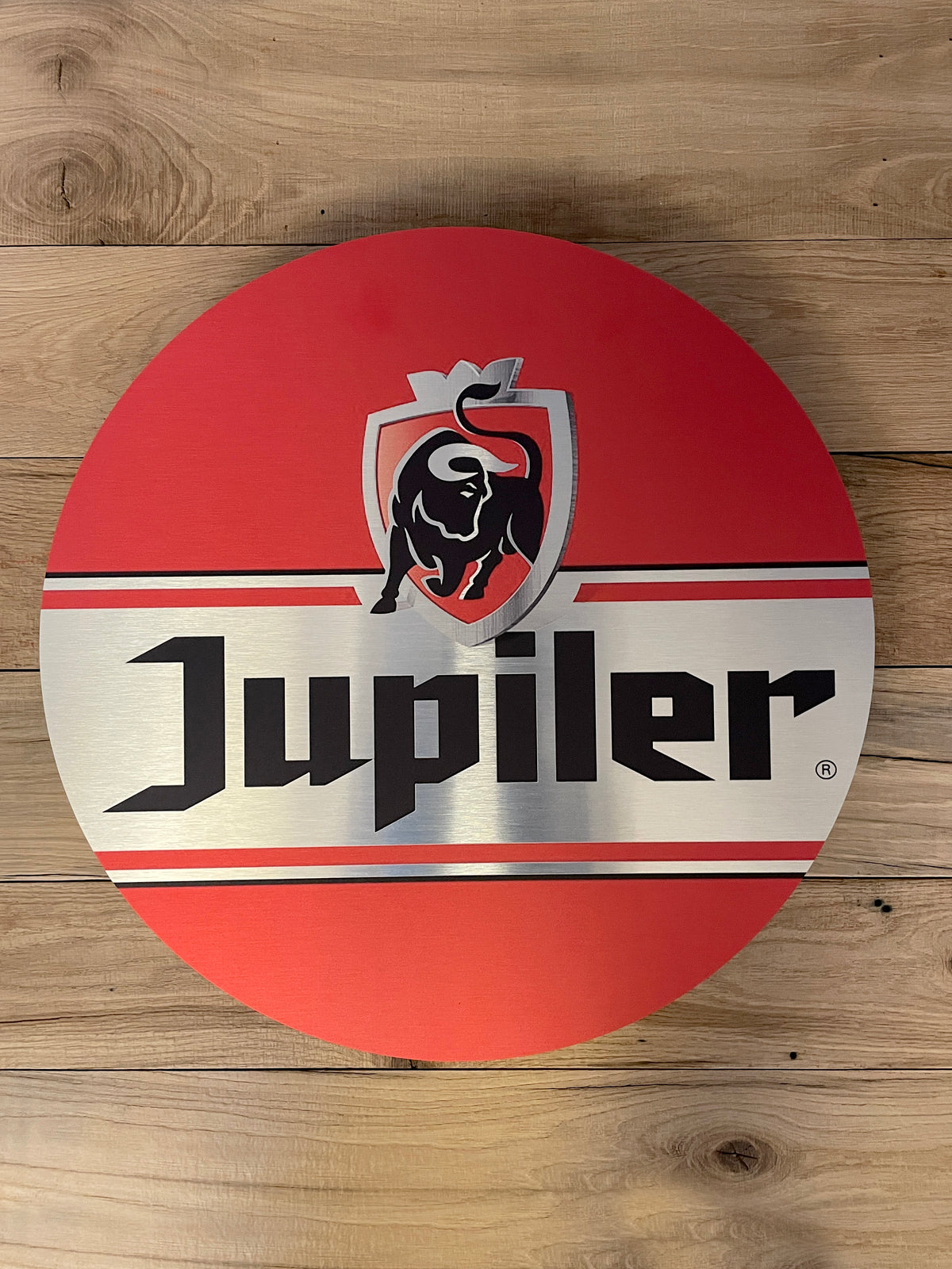 Reclamebord Jupiler bier logo reclame bord, alu 40x40 cm